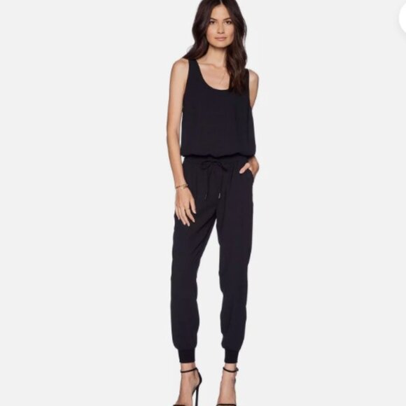 𝅺Joie Mardalina Black Sleeveless Jumpsuit Ankle cuff Size S, NWT/B3
